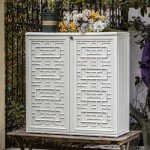Off-White Waterproof Outdoor Storage Cabinet