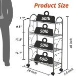 4-Tier Movable Gray Metal Plant Stand