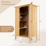 Outdoor Wooden Storage Cabinet with Lockable Door