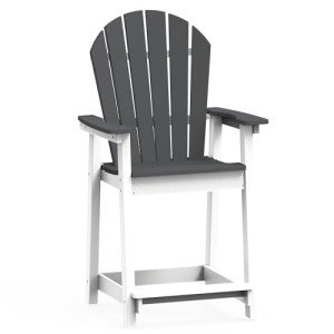 OTSUN Tall Adirondack Patio Bar Stool - Dark Grey