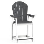 OTSUN Tall Adirondack Patio Bar Stool - Dark Grey