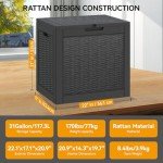 Outdoor Storage Box – 31 Gallon Waterproof Resin