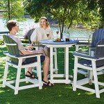 OTSUN Tall Adirondack Patio Bar Stool - Dark Grey