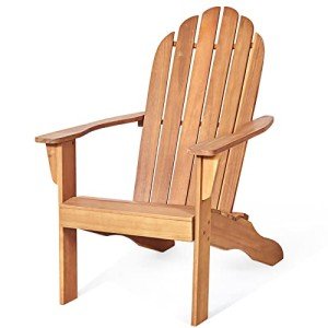Tangkula Acacia Wood Adirondack Chair, Natural