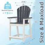 OTSUN Tall Adirondack Patio Bar Stool - Dark Grey