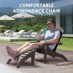Cecarol Adirondack Chair with Cup Holder - Coffee