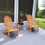 Tangkula Acacia Wood Adirondack Chair, Natural