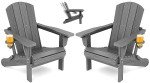 Adjustable Adirondack Chair Set with Cup Holders