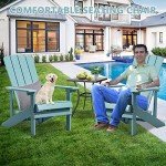 Blue Adirondack Chair with Deep Seating and Wide Arms