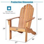Tangkula Acacia Wood Adirondack Chair, Natural