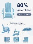 Folding Adirondack Chair - Light Blue, All-Weather