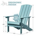 Blue Adirondack Chair with Deep Seating and Wide Arms