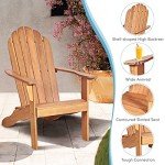 Tangkula Acacia Wood Adirondack Chair, Natural