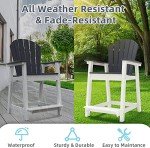 OTSUN Tall Adirondack Patio Bar Stool - Dark Grey