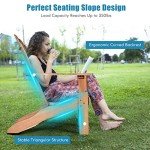 Tangkula Acacia Wood Adirondack Chair, Natural