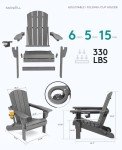 Adjustable Adirondack Chair Set with Cup Holders