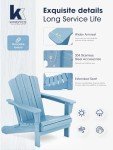 Folding Adirondack Chair - Light Blue, All-Weather