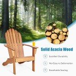 Tangkula Acacia Wood Adirondack Chair, Natural