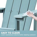 Blue Adirondack Chair with Deep Seating and Wide Arms