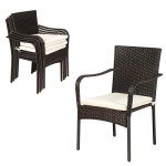 Tangkula 4-Piece Stackable Rattan Patio Dining Chairs