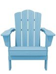 Folding Adirondack Chair - Light Blue, All-Weather