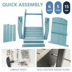 Blue Adirondack Chair with Deep Seating and Wide Arms