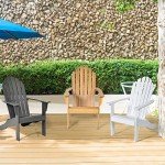 Tangkula Acacia Wood Adirondack Chair, Natural