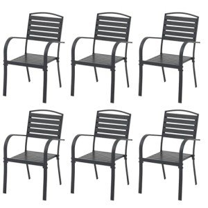 Stackable Outdoor Aluminum Dining Chairs - Set of 6