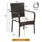 Tangkula 4-Piece Stackable Rattan Patio Dining Chairs