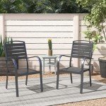 Stackable Outdoor Aluminum Dining Chairs - Set of 6