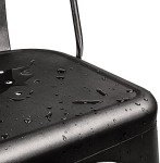 Stackable Metal Dining Chairs Set of 4 - Black