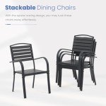 Stackable Outdoor Aluminum Dining Chairs - Set of 6