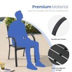 Stackable Outdoor Aluminum Dining Chairs - Set of 6
