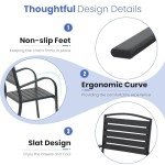 Stackable Outdoor Aluminum Dining Chairs - Set of 6