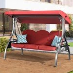 3-Seat Outdoor Patio Swing with Canopy & Cushions