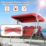 3-Seat Outdoor Patio Swing with Canopy & Cushions