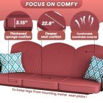 3-Seat Outdoor Patio Swing with Canopy & Cushions