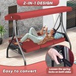 3-Seat Outdoor Patio Swing with Canopy & Cushions