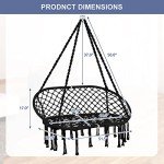 Macrame Hammock Chair Swing with Cushion, 450 lbs Capacity