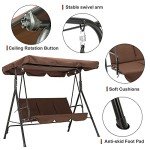 MCombo 3-Person Outdoor Swing Chair with Canopy
