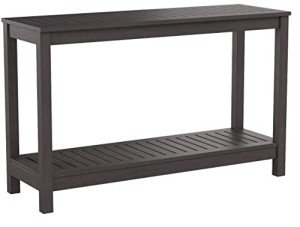 Dark Grey Solid Wood Outdoor Console Table