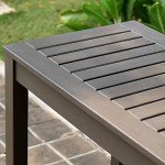 Dark Grey Solid Wood Outdoor Console Table