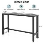55-Inch Black Outdoor Bar Table for Patio