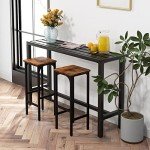 55-Inch Black Outdoor Bar Table for Patio