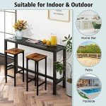 55-Inch Black Outdoor Bar Table for Patio