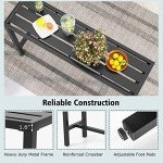 55-Inch Black Outdoor Bar Table for Patio