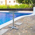 Aluminum Round Patio Bar Height Table – 23.75