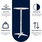 Aluminum Round Patio Bar Height Table – 23.75