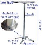 Aluminum Round Patio Bar Height Table – 23.75