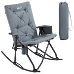 Grey Folding Rocking Chair for Indoor and Outdoor